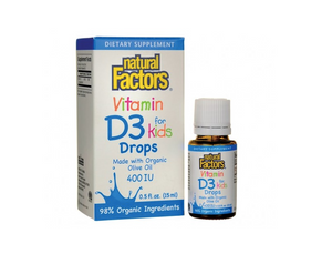 Natural Factors Vitamin D3 Drops for Kids (500 Drops)