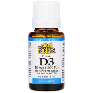 Natural Factors Liquid Vitamin D3 (500 Drops)