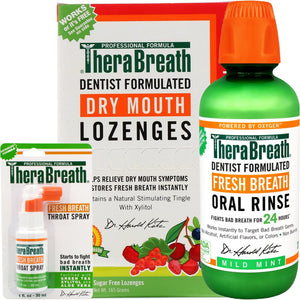 Therabreath Oral Rinse + Throat Spray + Dry Mouth Lozenges