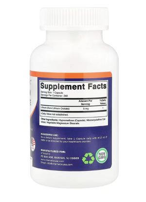 Vitamatic Lithium Orotate (240 Capsules)