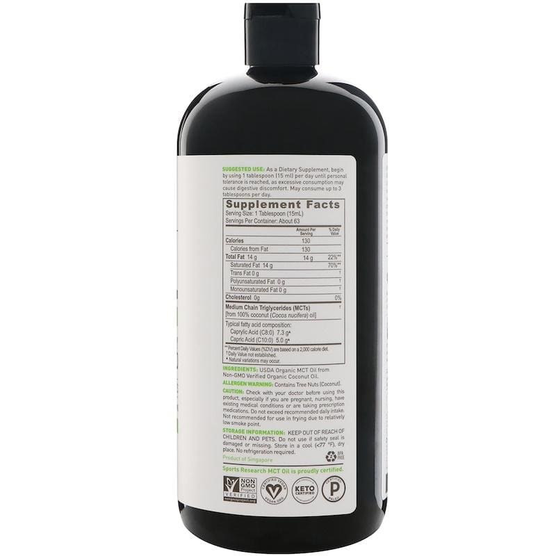 Sports Research Organic Mct Oil